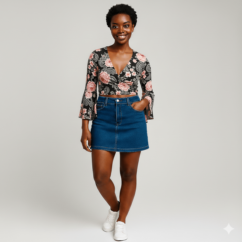 Blusa manga longa florida