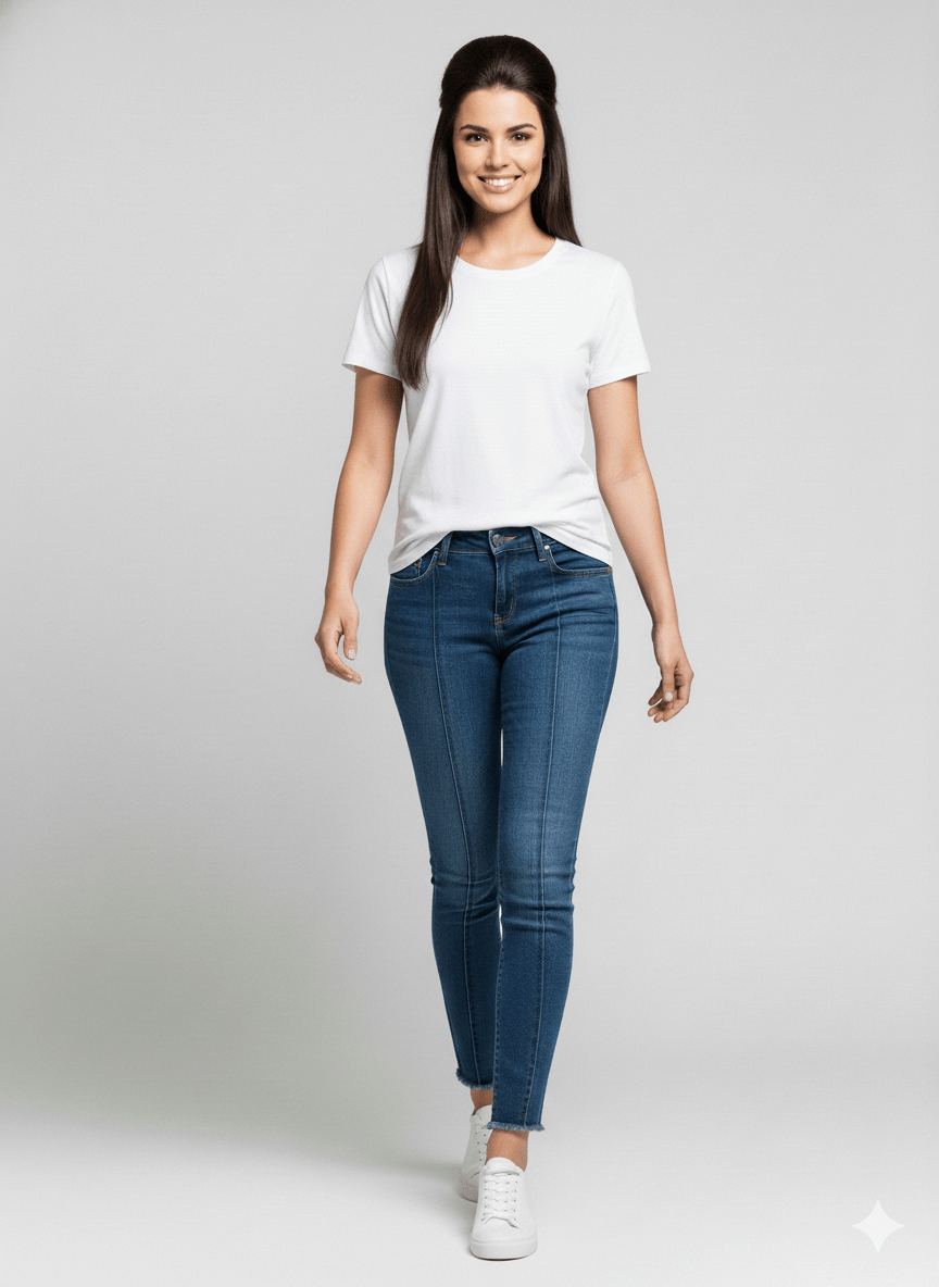 Calça Jeans destroyed Azul Escuro