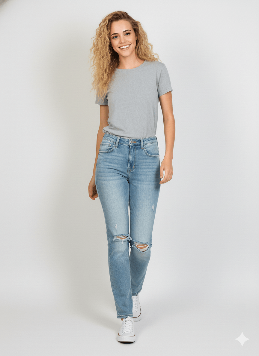 Calça Jeans destroyed Rasgada