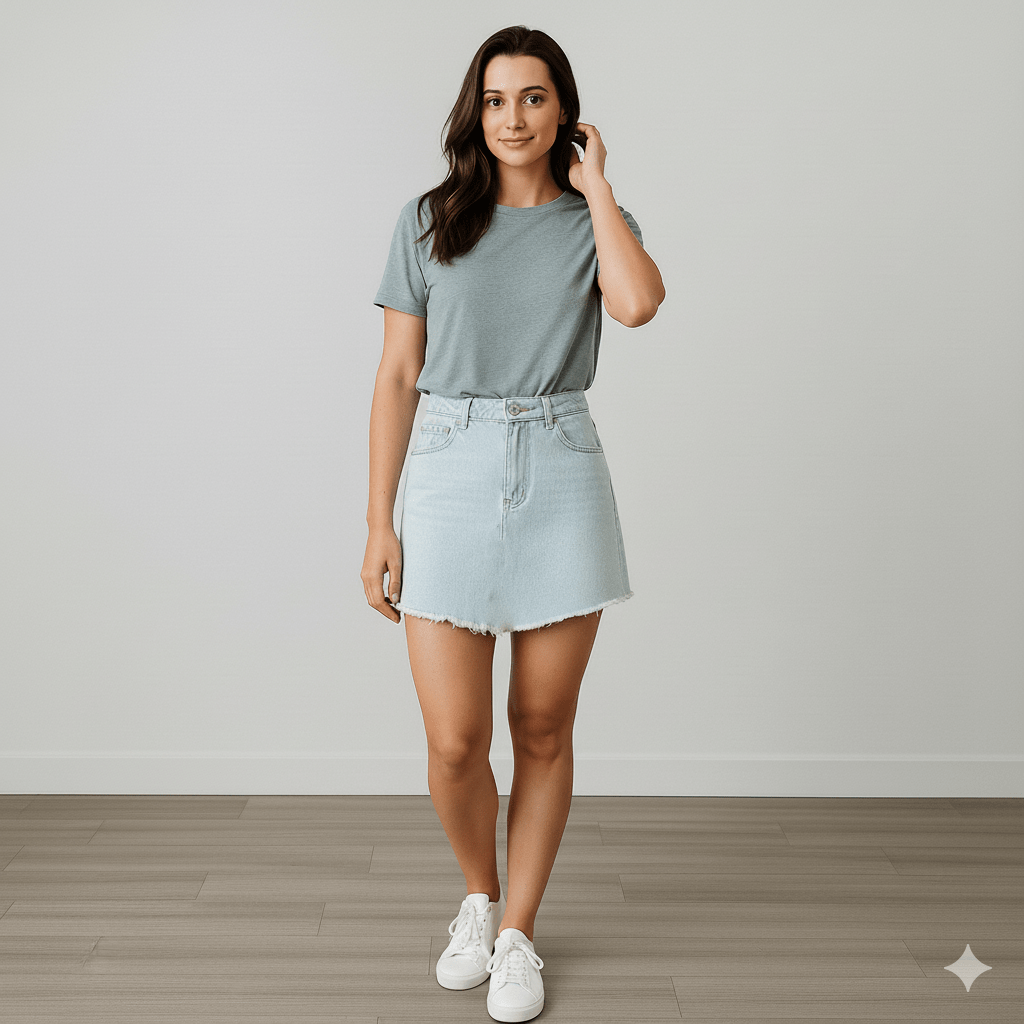 Saia Jeans destroyed Branca