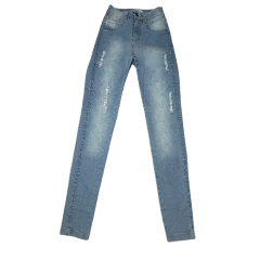 Calça Jeans destroyed Azul Claro