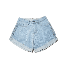 Short Jeans Destroyed Azul Claro