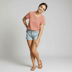 Short Jeans Destroyed Azul Claro