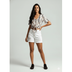 Short Jeans Destroyed Branco