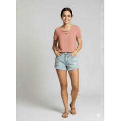 Short Jeans Destroyed Desfiado