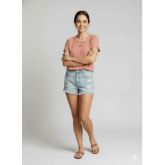 Short Jeans Destroyed Desfiado