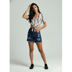 Short Jeans Destroyed Rasgado